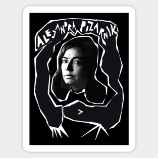 Alejandra Pizarnik in Black and White Sticker